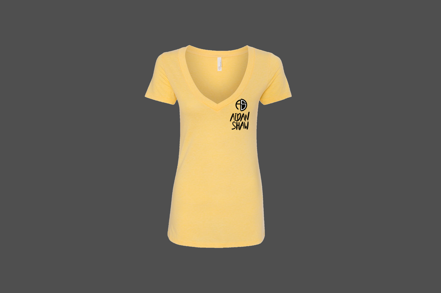 Women's Deep V-Neck pocket logo shirt