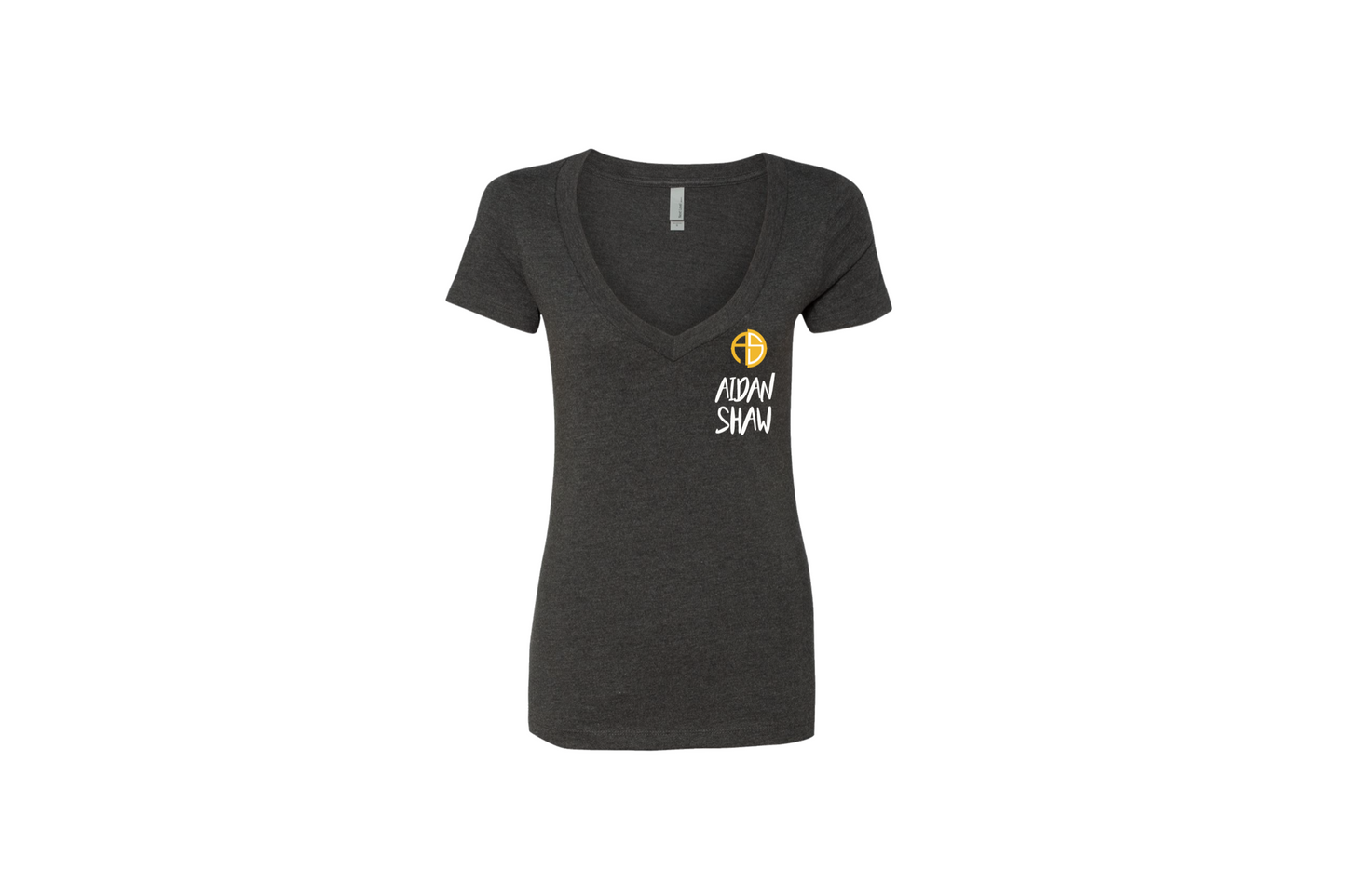 Women's Deep V-Neck pocket logo shirt